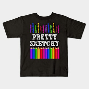 Pretty Sketchy Colored Pencils Kids T-Shirt